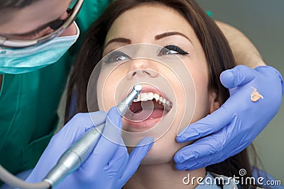 Professional dental brushing Stock Photo