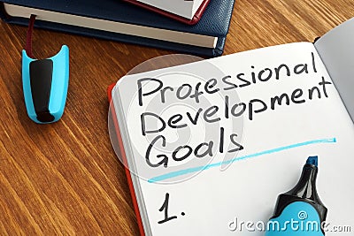 Professional development goals list Stock Photo