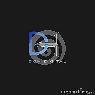 Professional DH Logo for All Kinds Business Vector Illustration