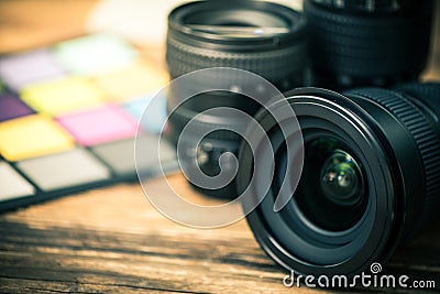 Professional digital photography lens Stock Photo