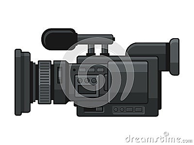 Professional Digital Video Camera Recorder Icon. Vector Vector Illustration