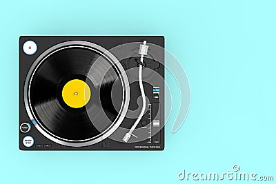 Professional DJ Turntable Vinyl Record Player. 3d Rendering Stock Photo