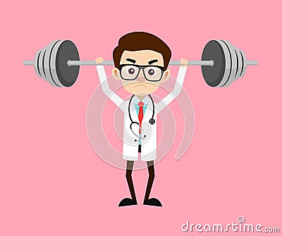 Professional Doctor - Doing Weight Lifting Stock Photo