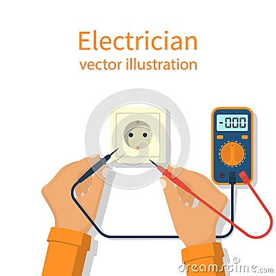 Professional electrician icon Vector Illustration