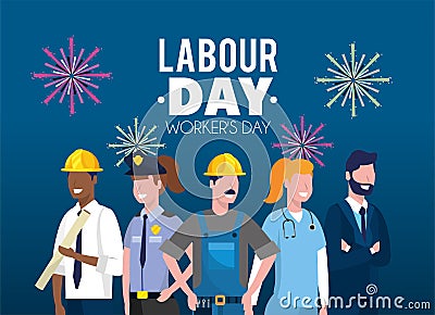 Professional employers to labour day celebration Vector Illustration