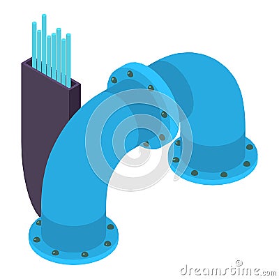Professional equipment icon isometric vector. Welding rods part of curved pipe Stock Photo
