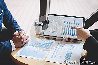 Professional executive manager, Business partner discussing ideas marketing plan and presentation project of investment at meeting Stock Photo