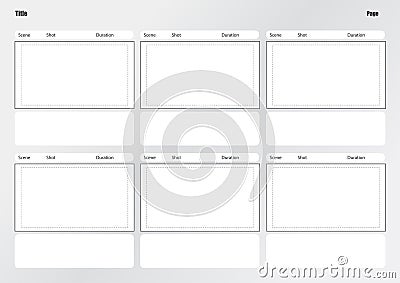 Professional of film storyboard template Vector Illustration