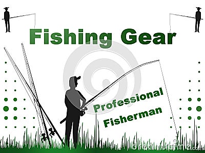 Professional Fisherman, Fishing, Nature,illustration,logo Stock Photo