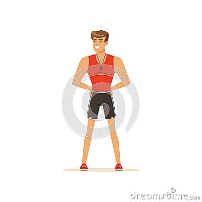 Professional fitness coach or instructor vector Illustration Vector Illustration
