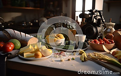 Professional Food Commercial with Photorealistic Presentation. Generative AI Stock Photo