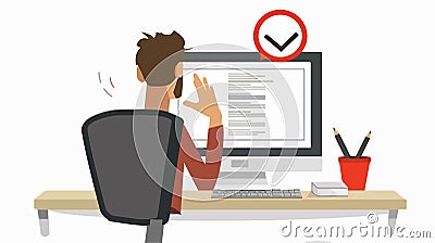 Professional Grammar Check and Text Errors Concept. Usage of Image Illustration Cartoon Illustration
