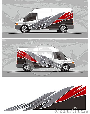 Van car and vehicle decal Graphics Kit designs Vector Illustration