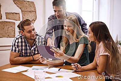 Professional group of millenials in conference Stock Photo