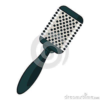 Professional hair brush of round shape and convenient handle Vector Illustration