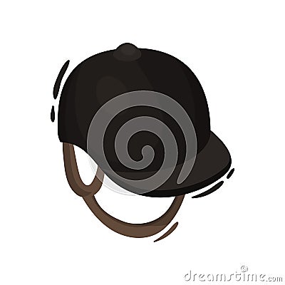 Professional hat in equestrian sport on white background. Vector Illustration