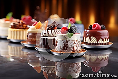 italian chocolate desserts lineup Stock Photo