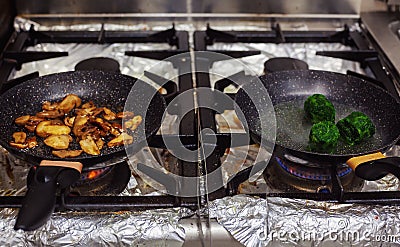 Professional Kitchen Details Stock Photo