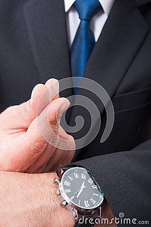 Professional lawyer doing money gesture Stock Photo