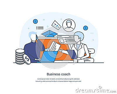 Professional learning, educational web seminar, internet class, personal teacher service Vector Illustration