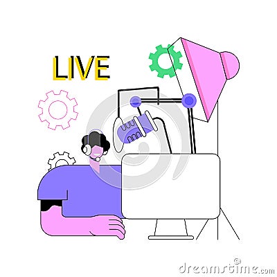 Professional livestream abstract concept vector illustration. Vector Illustration