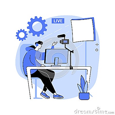 Professional livestream abstract concept vector illustration. Vector Illustration