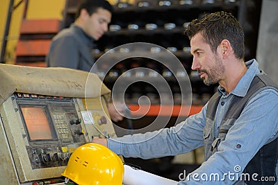 Professional machinery operator at work Stock Photo