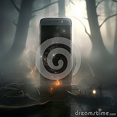 professional macro view of a mobile phone with mystical light Stock Photo