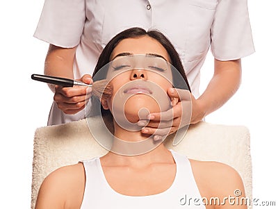 Professional Makeup and Blush Stock Photo