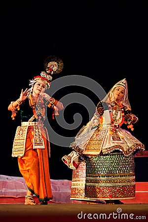 Professional Manipuri dancers Editorial Stock Photo