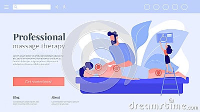 Professional massage therapy concept landing page Vector Illustration