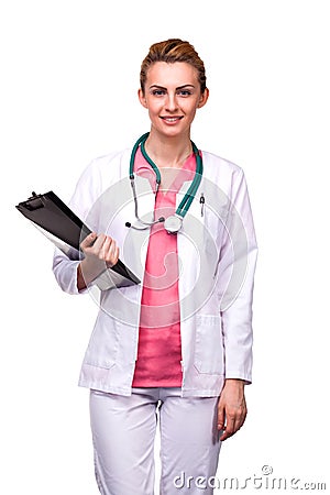 Professional medic smiling Stock Photo