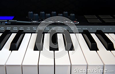 Professional MIDI-keyboard Stock Photo