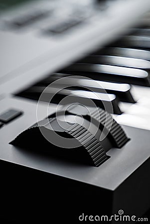 Professional midi keyboard synthesizer Stock Photo