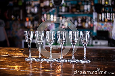 Professional mixologist demonstrates his professional skills in the pub Stock Photo