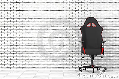 Professional Modern Black and Red Computer Gaming Armchair. 3d Rendering Stock Photo