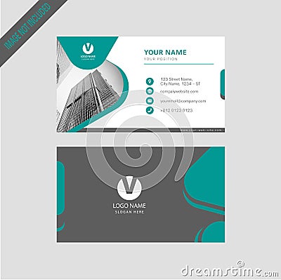 Professional modern color simpal business card, invitation card design Vector Illustration
