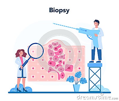 Professional oncologist concept. Cancer disease diagnostic and treatment Vector Illustration