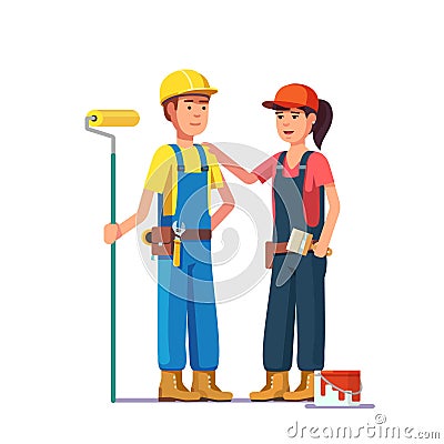 Professional painters. Craftsman workers Vector Illustration