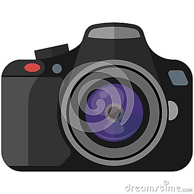 Professional photo camera vector isolated on white Vector Illustration