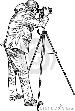 A professional photographer shooting Vector Illustration