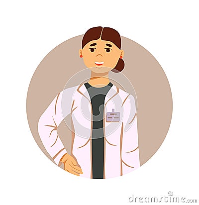 Professional physician doctor woman person Vector Illustration