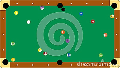 Professional pool table Vector Illustration