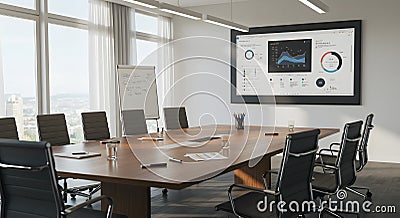 Professional Presentation Setup. displaying a professional presentation slide. Stock Photo