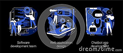 Professional programming abstract concept vector illustrations. Vector Illustration