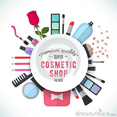 Professional quality cosmetics shop stylish vector logo Vector Illustration