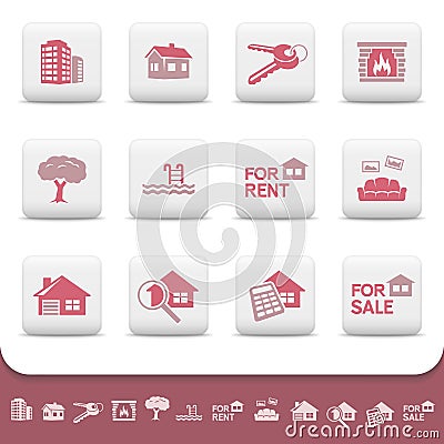 Professional real estate business vector icon set Vector Illustration