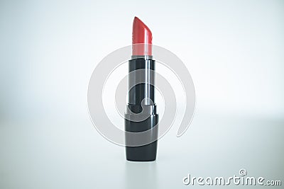 Professional red lipstick cosmetic product, white background Stock Photo