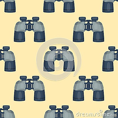 Professional seamless pattern binoculars glass look-see spyglass optics device camera digital focus optical equipment Vector Illustration