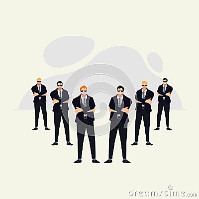 Professional security bodyguard in black glasses design vector illustration Vector Illustration